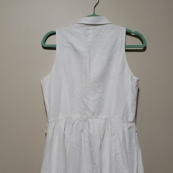 Tommy Hilfiger Women's Dress ALine Button Down Sleeveless White 8 - Picture 6 of 8